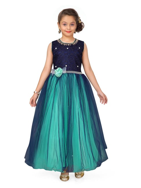 Buy Aarika Girls Blue-Gajri Colour Gown Online In India At Discounted Prices