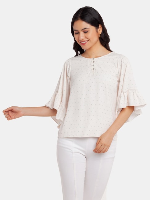 Zink London White Printed Top Price in India