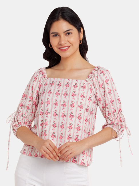Zink London Off White Printed Top Price in India
