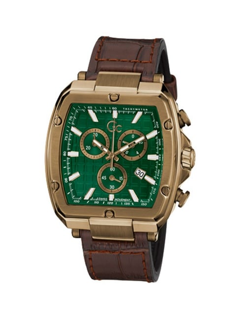 Buy GC Quartz Chronograph Green Round Men's Y83002G5MF Online At
