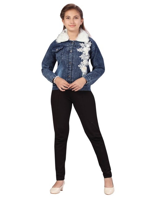 Denim Jacket Girl Kids Clothing | Girl Denim Jacket Coat Flowers - 2023 Big  Girls - Aliexpress