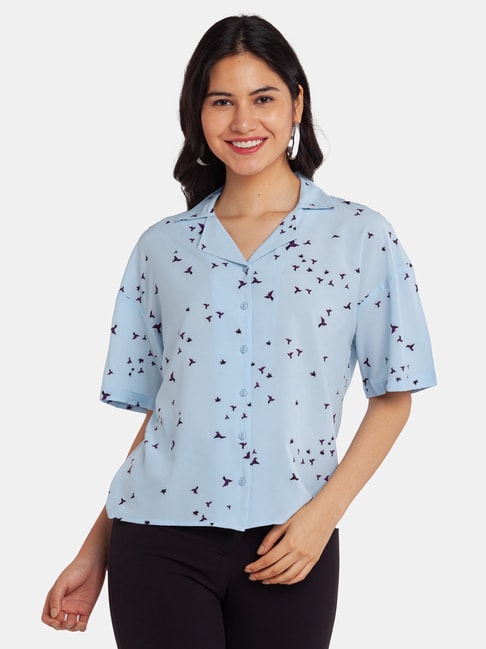 Zink London Blue Printed Shirt Price in India