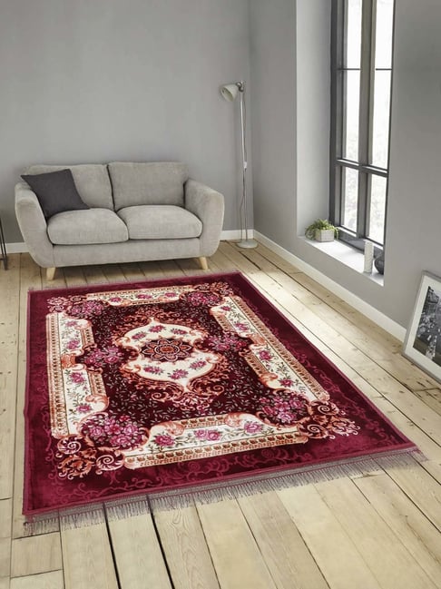 Klotthe Red Wool Extra Large-Sized Floor Carpet