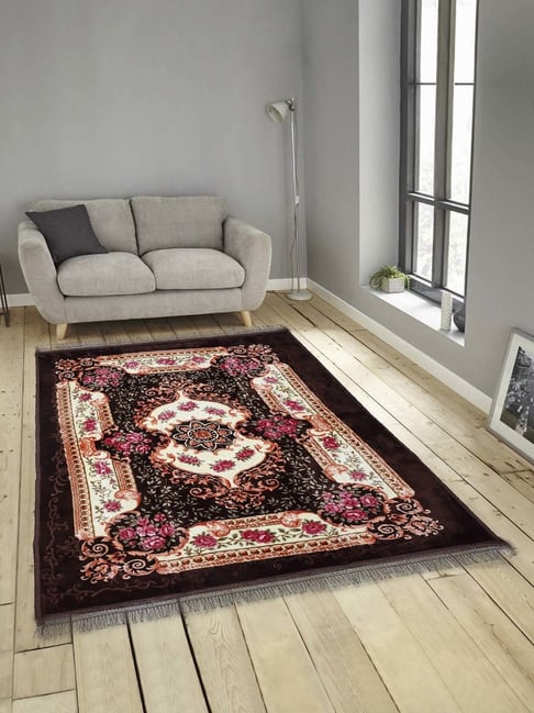Klotthe Brown Wool Extra Large-Sized Floor Carpet