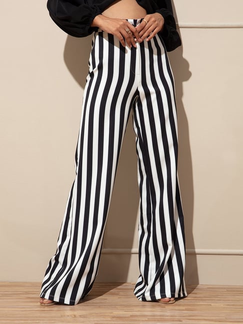 RSVP Black White Striped Pants