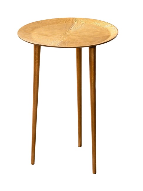 Netroots Printed Gold Aluminium Side Table-Nestroots-HomeFurnishing-TATA CLIQ