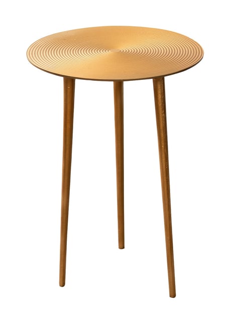 Netroots Printed Gold Aluminium Side Table-Nestroots-HomeFurnishing-TATA CLIQ