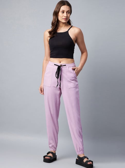Women's Pink Jogger Style Trousers - StyleStone