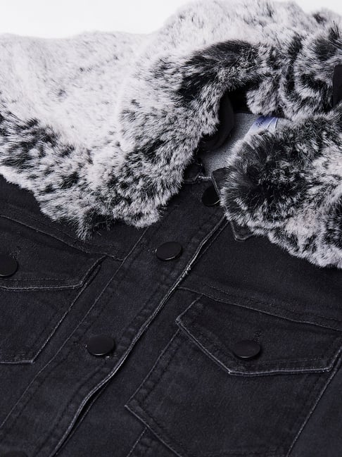 Black Fur Lined Parka | Fur lined hoodie, Denim jacket with hoodie, Beige faux  fur coat
