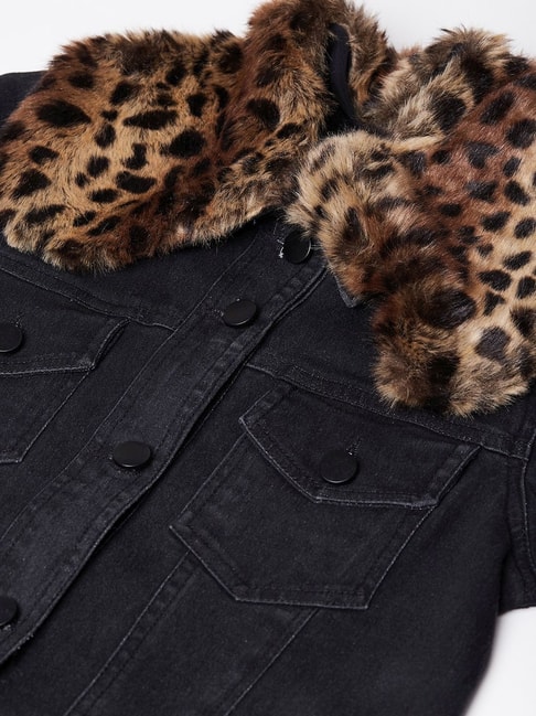 Suncolour Women's Leopard Print Denim Jacket Vintage Leopard Jean Jacket  Pockets Button Down Leopard Denim Coats at Amazon Women's Coats Shop