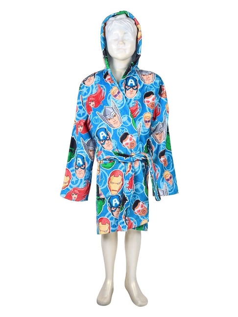 Spaces Marvel Avengers Character Based Blue Cotton Bathrobes