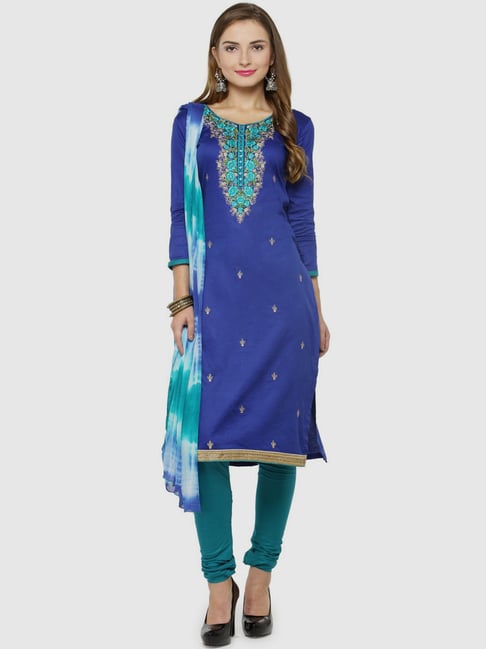 Royal blue churidar on sale material