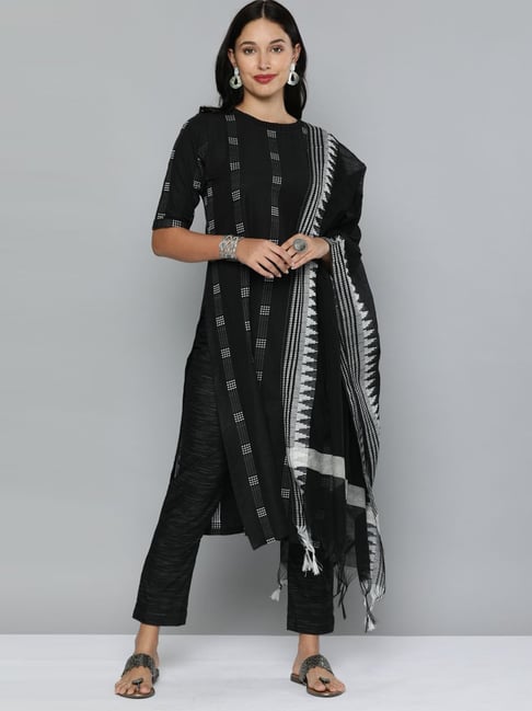 TRADITIONAL Black Unstitched Fabric Cotton
