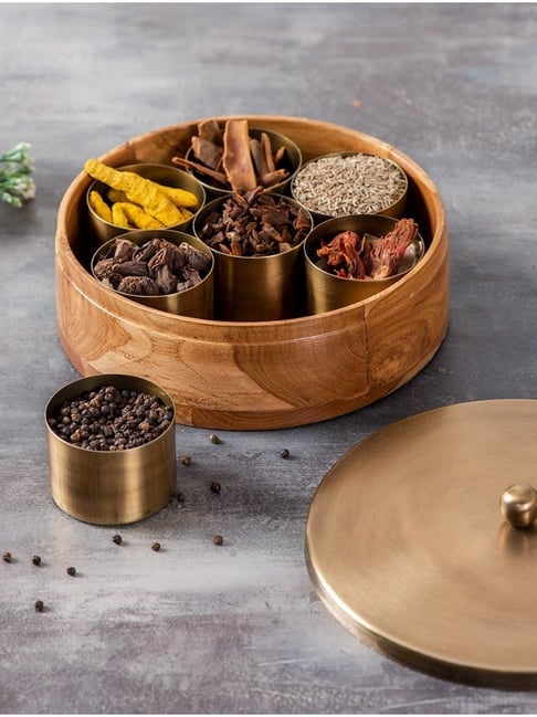 Nestroots Masala box for kitchen Masala dani spice Rack containers storage  spice Organizer box