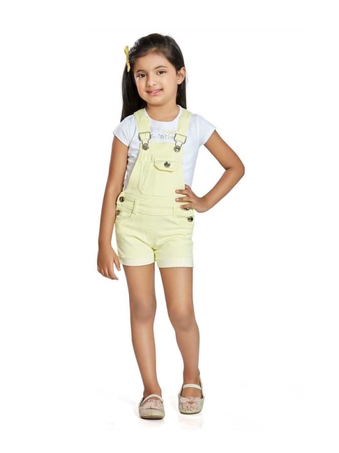 Peppermint Kids Yellow Flared Fit Dungaree