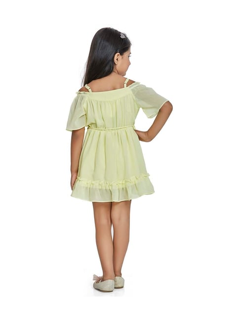Girls Polyester Yellow Dress, Age Group: 4-6 Years at best price in Howrah