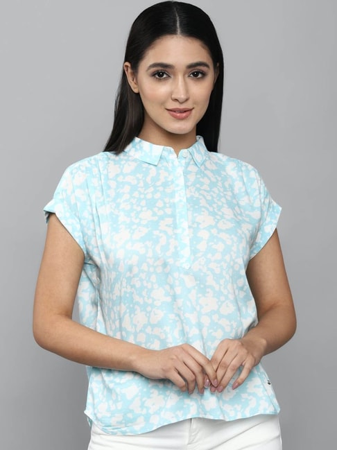 Allen Solly Blue Printed Shirt Price in India