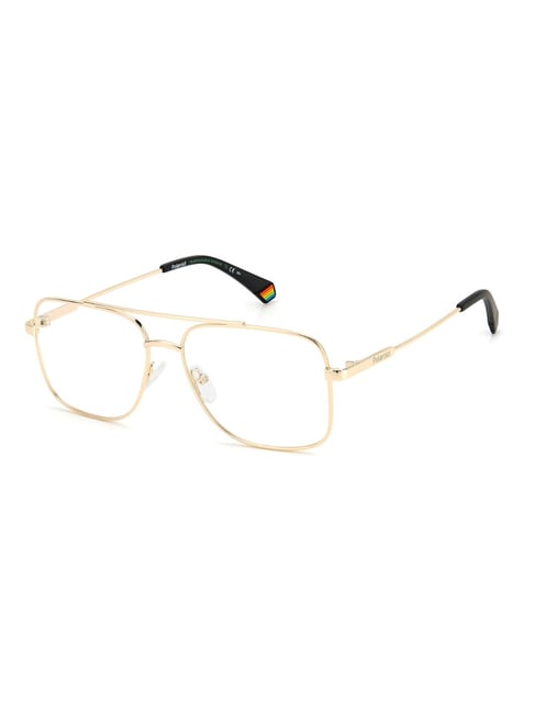 Polaroid Gold Full Rim Square Eye Frame For Men