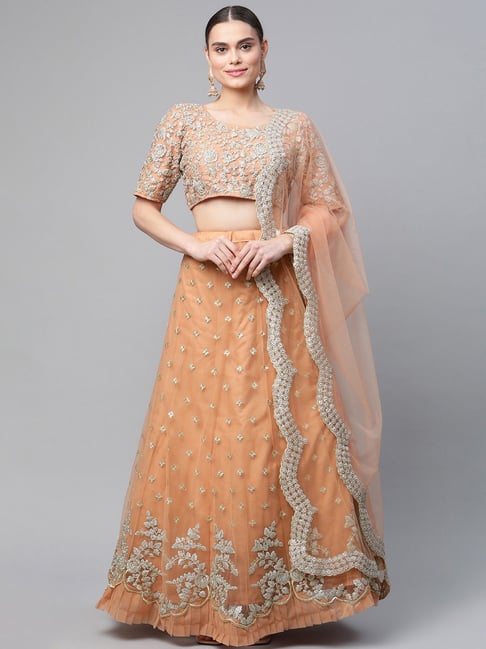 Rainbow Peaks Peach Lehenga