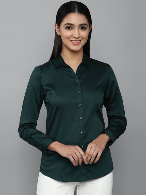 Allen Solly Green Cotton Shirt Price in India
