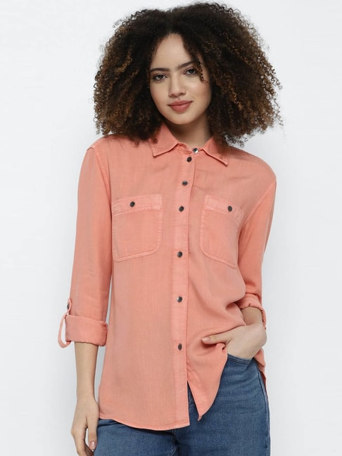 American Eagle Outfitters Orange Shirt Price in India