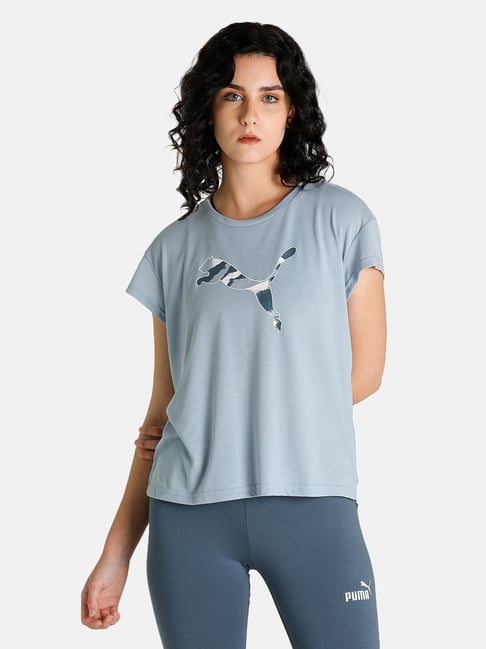 Puma Powder Blue Printed T-Shirt