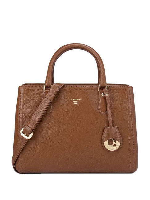 Da Milano Brown Solid Medium Handbag