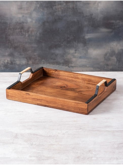 Buy Nestroots Wooden Serving Tray Platter Dining Table Decorative