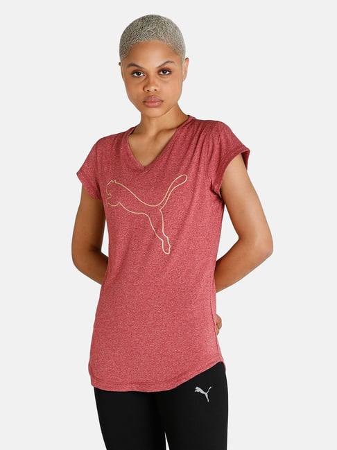 Puma Red V Neck T-Shirt