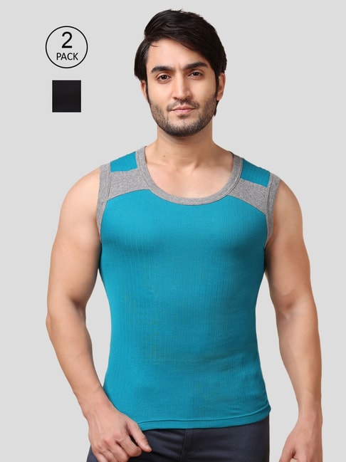 Buy Dollar Bigboss Assorted Regular Fit Vests - Pack of 2 for Men Online @  Tata CLiQ