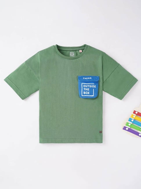 Ed-a-Mamma Boys Olive Solid T-Shirt-picture-31