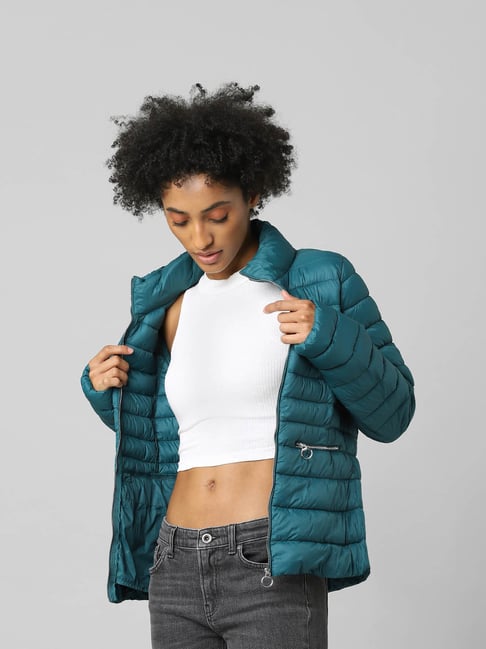 Only Teal Quilted Jacket