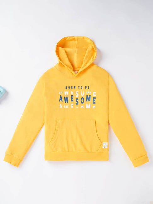 Buy Ed-a-Mamma Kids Yellow Graphic Print Full Sleeves Hoodie for Boys  Clothing Online @ Tata CLiQ