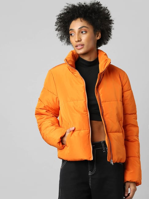 Only Orange Quilted Jacket