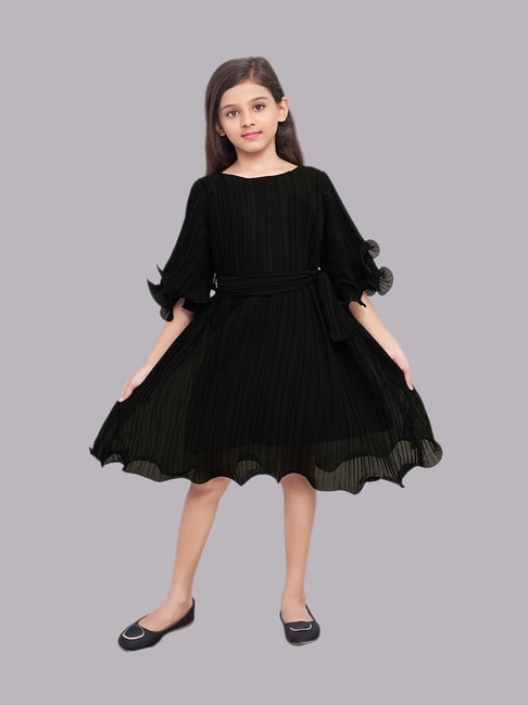 Buy Pink Chick Kids Black Regular Fit Dress For Girls Clothing Online @  Tata Cliq