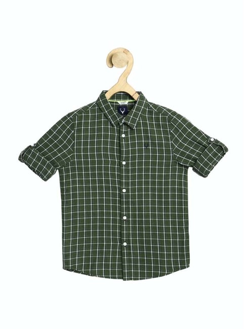 Allen Solly Junior Allen Solly Kids Green Chequered Full Sleeves Shirt