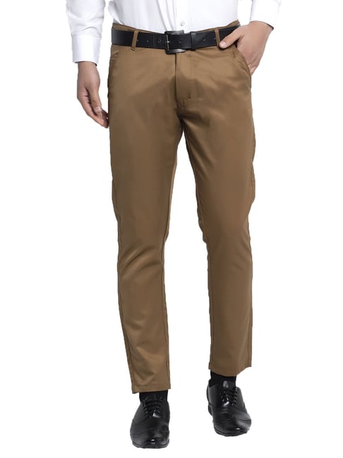 Jainish Brown Cotton Regular Fit Trousers-picture-42