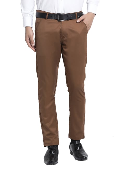 Buy Van Galis Fashion Dark Brown Formal Trousers For Men online   Looksgudin