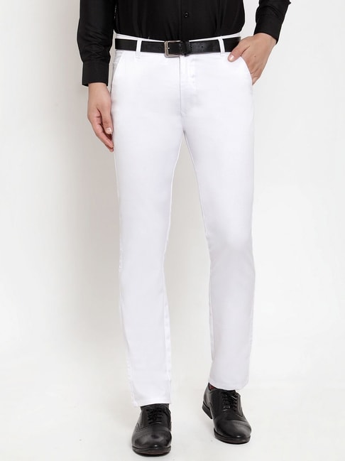 Buy CLARE&CLARA WHITE SLIM FIT FORMAL TROUSER Online at Best Prices in  India - JioMart.