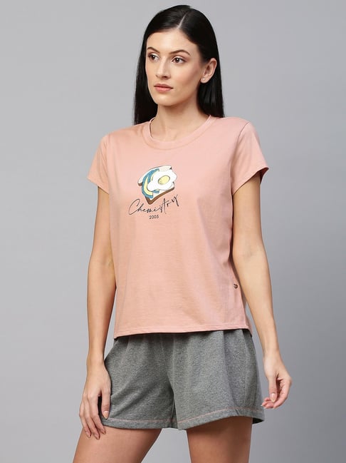 Buy Chemistry Pink Printed T-Shirt With Shorts for Women's Online @ Tata  CLiQ