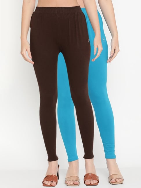 Buy Soch Brown Solid Pure Cotton Ankle Length Legging online