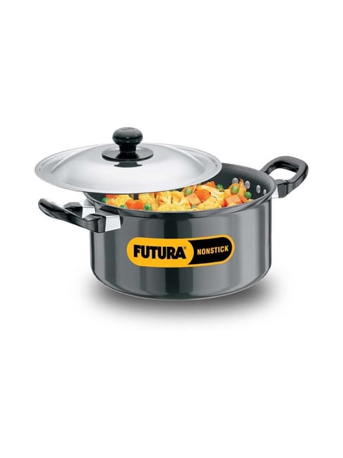 Buy Hawkins Black cm Non-Stick Cook And Serve Pot (3 L) at