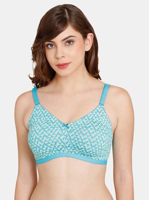 Rosaline by Zivame Sky Blue Printed Wireless Full Coverage Bra Price in  India, Full Specifications & Offers