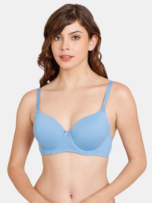 Rosaline by Zivame Light Blue Under-Wired T-Shirt Bra Price in India