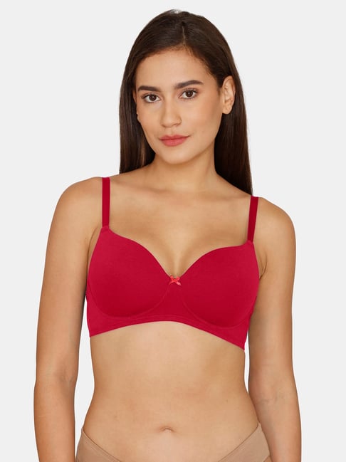 Zivame Red Wireless T-Shirt Bra Price in India