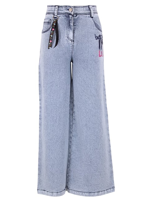 Cutecumber Girls Blue Textured Jeans