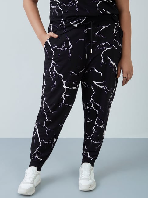 Sassy Soda by Westside Black Printed Joggers