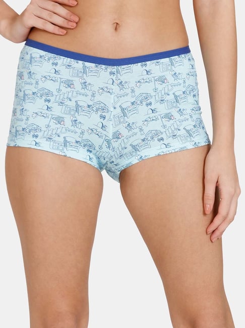 Zivame Blue Printed Boy Shorts Price in India