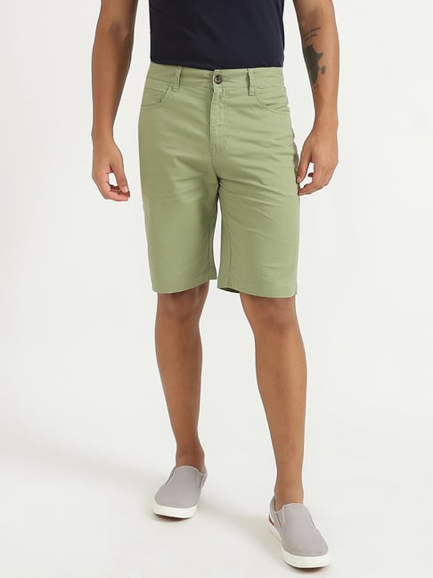 United Colors of Benetton Light Green Slim Fit Chino Shorts