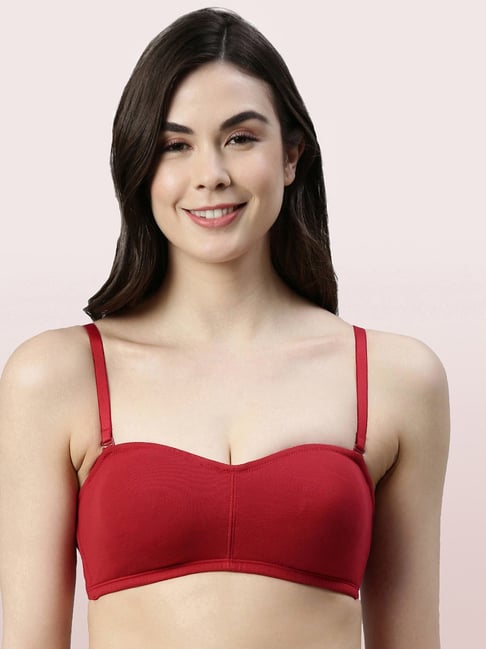 Enamor Red Non-Wired Non-Padded Convertible Bra Price in India